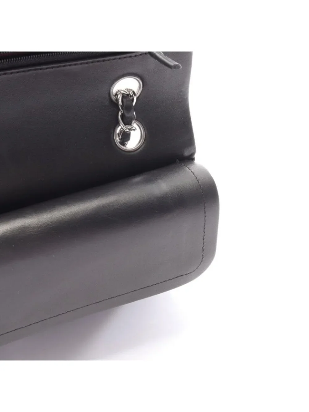 Chanel Shoulder Bag Quilted Double Flap Black Lambskin Chain